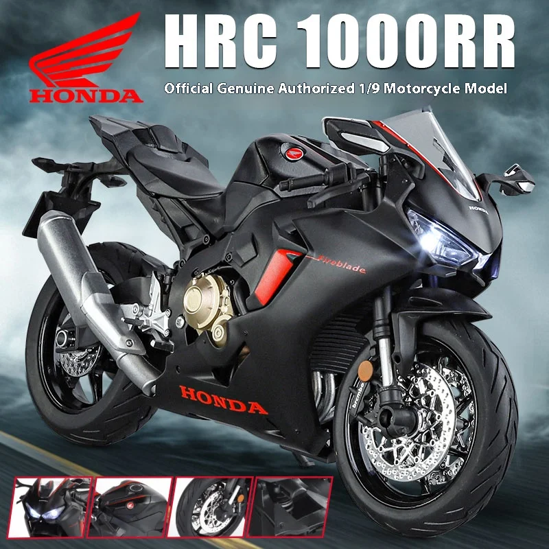 

1/9 Honda CBR1000RR Speed Коллекция для взрослых Украшения Подарки Мотоцикл Литая под давлением Модель из сплава Звук и свет Игрушка для мальчиков
