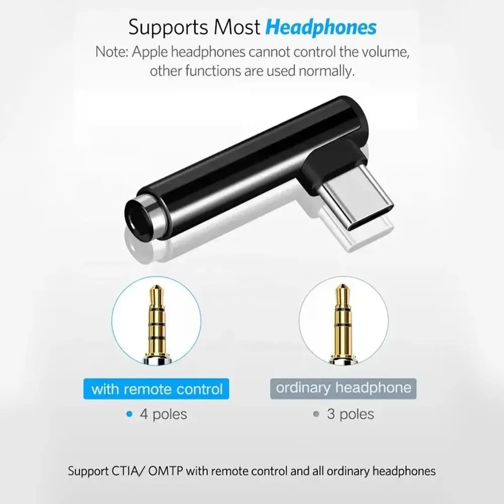 USB Type C 3.5 Jack Earphone Adapter USB C To 3.5mm Headphones AUX Audio Adapter Cable For Huawei Type C To 3.5mm