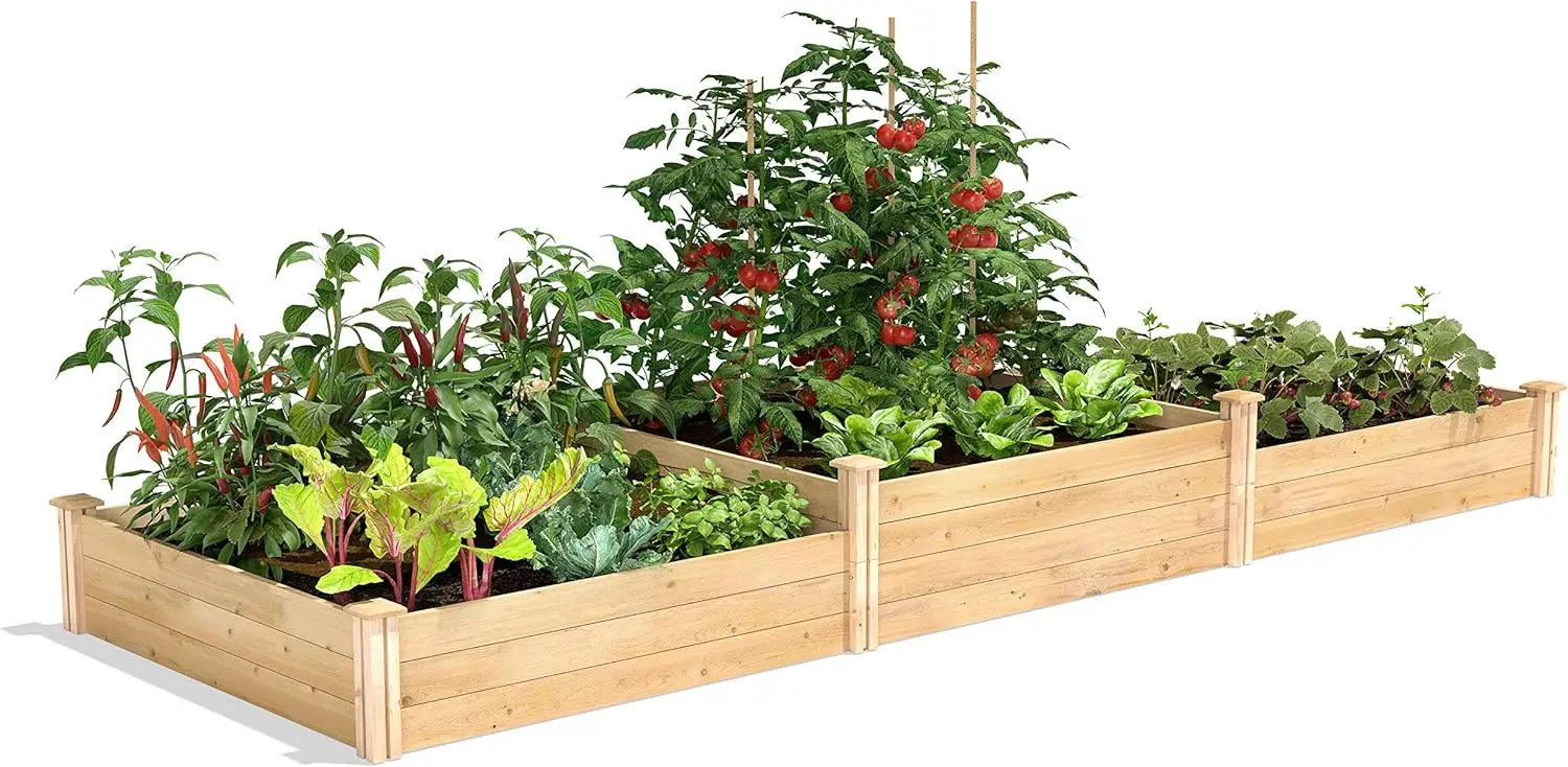 

Greenes Fence Original Cedar Raised Garden Bed, 4' x 12' x 10.5-14" - Made in USA with North American Cedar