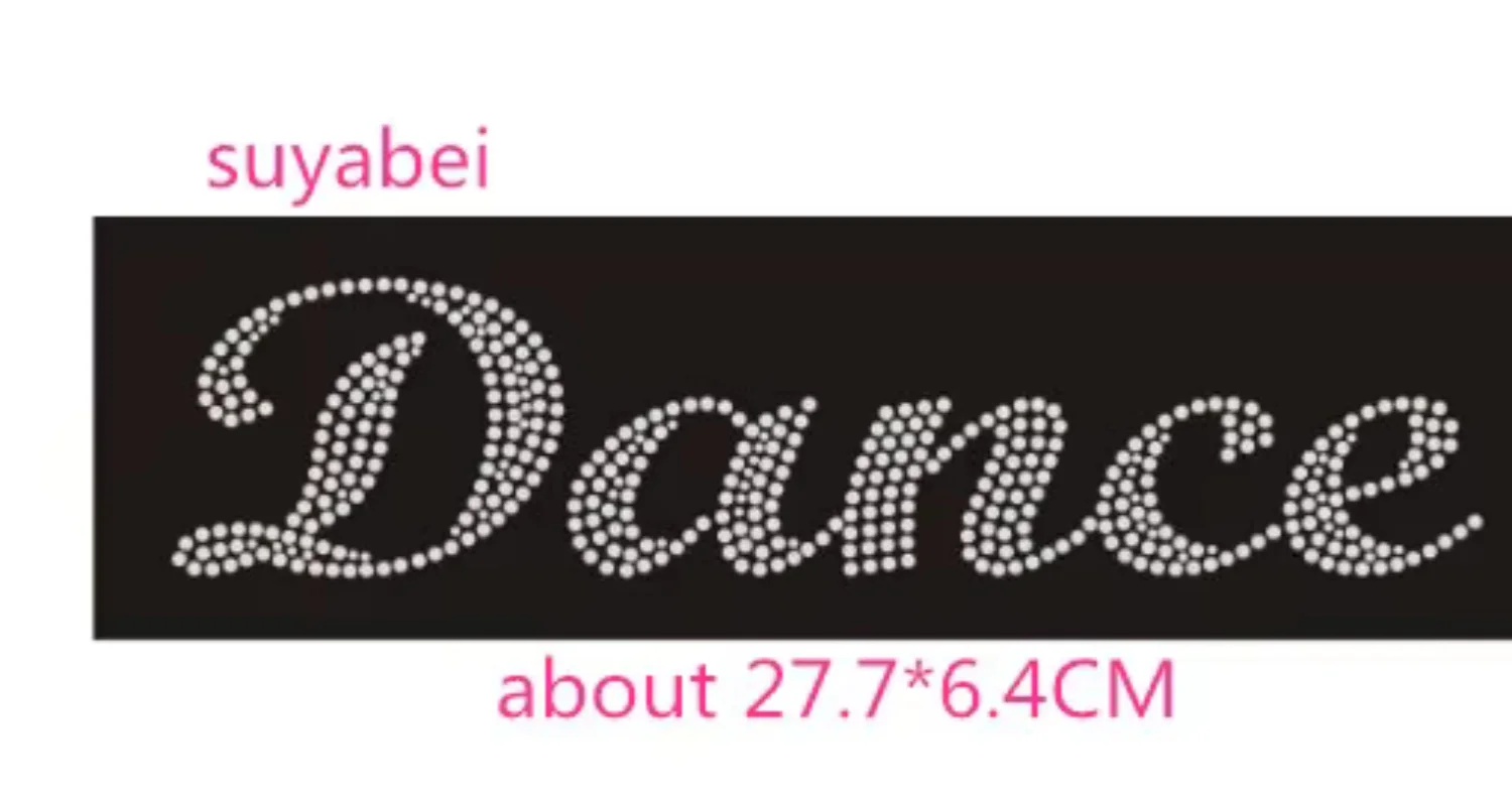 

Dance letter hot fix rhinestones motif iron on transfer design stones applique patches iron on sticker