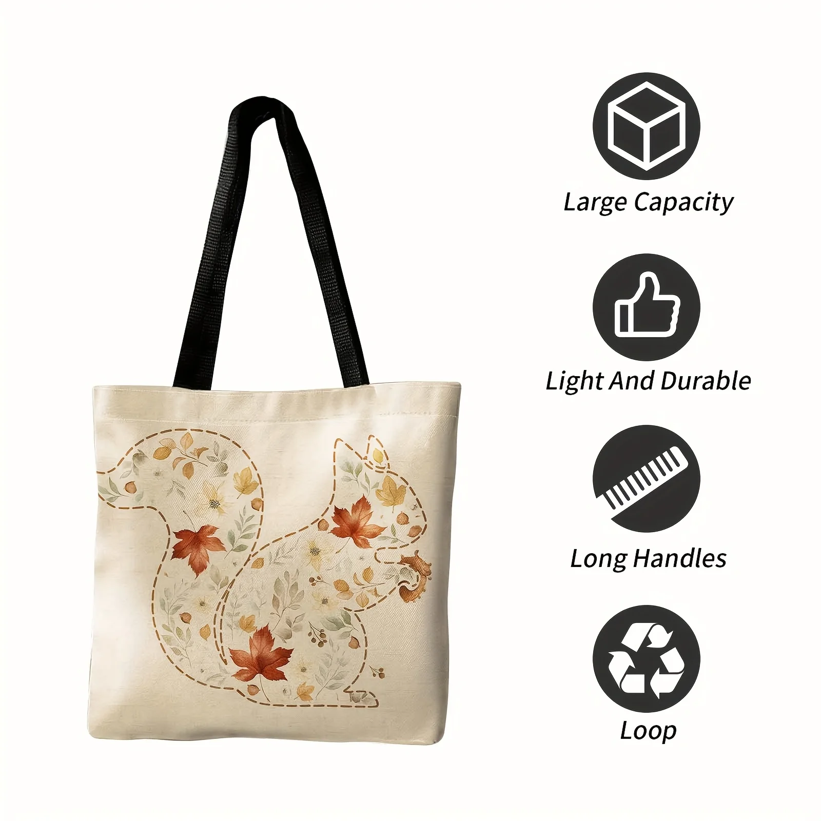 A Shopper Bag That Is Portable And Can Be Carried on The Shoulder Or by Hand, Made Of. It Features Autumn Themes