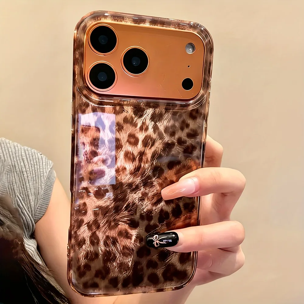 Luxurious Autumn Brown Leopard Print Clear Phone Case For iPhone 17 Pro Max 16 15 14 13 12 11 XS X XR 7 8 Plus 16E 17 Air Cover - Image 4