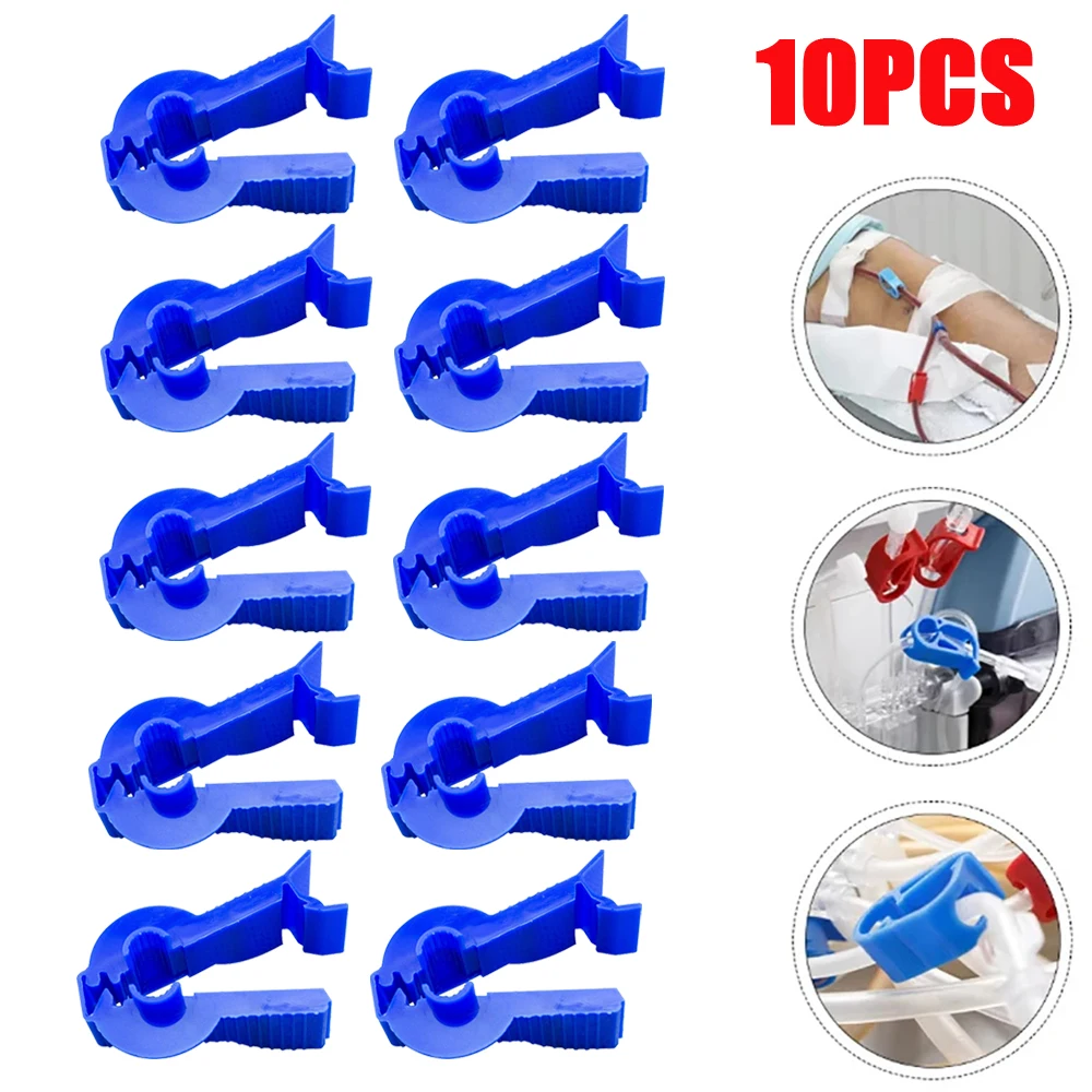 

10pcs Peritoneal Flow Control Clips Peritoneal Clips Tube Fastener Peritoneal Dialysis Accessories Belt Drainage Bag Tube Clip