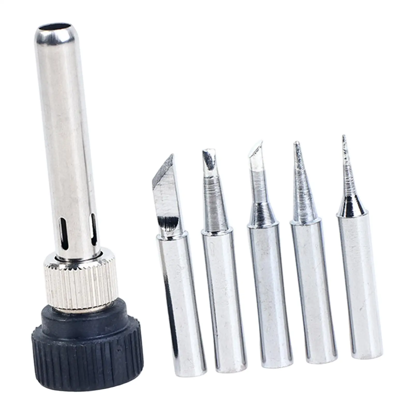 Welding Sleeve Copper Base Solder Iron Tips Kit 900M T Series 5 Shapes for 936 Solder Stations Electronics Repair