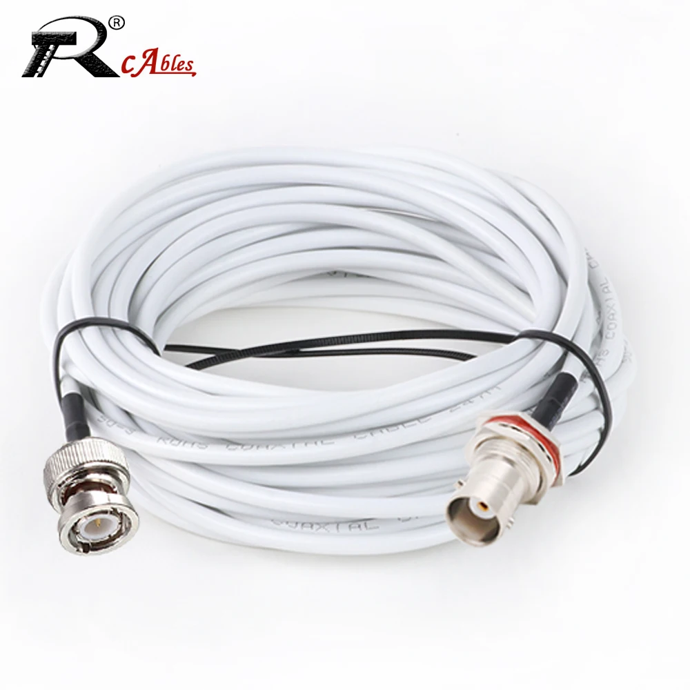 Waterproof BNC Female to BNC Male RF Connector Bulkhead Extension Cord 50Ohm RG58 Coaxial Cable for WIFI Antenna Pigtail Jumper