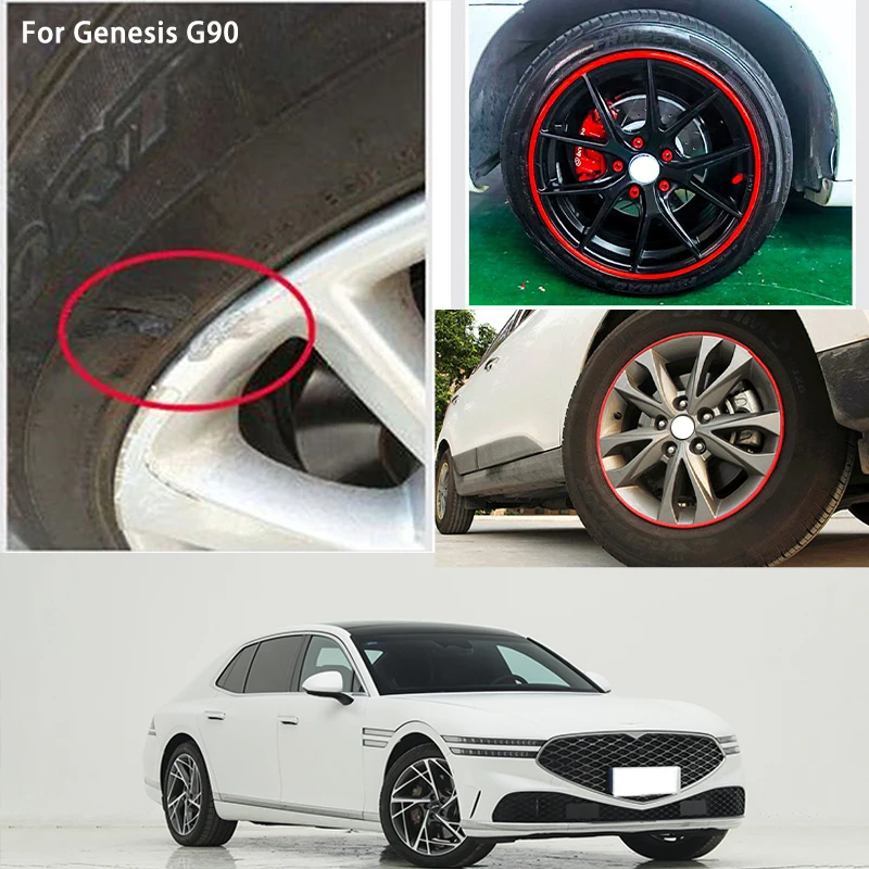 For Genesis G90  Car Wheel hub Protective Ring wear-resistant decoration parts tire anti-leakage anti-collision rubber strip