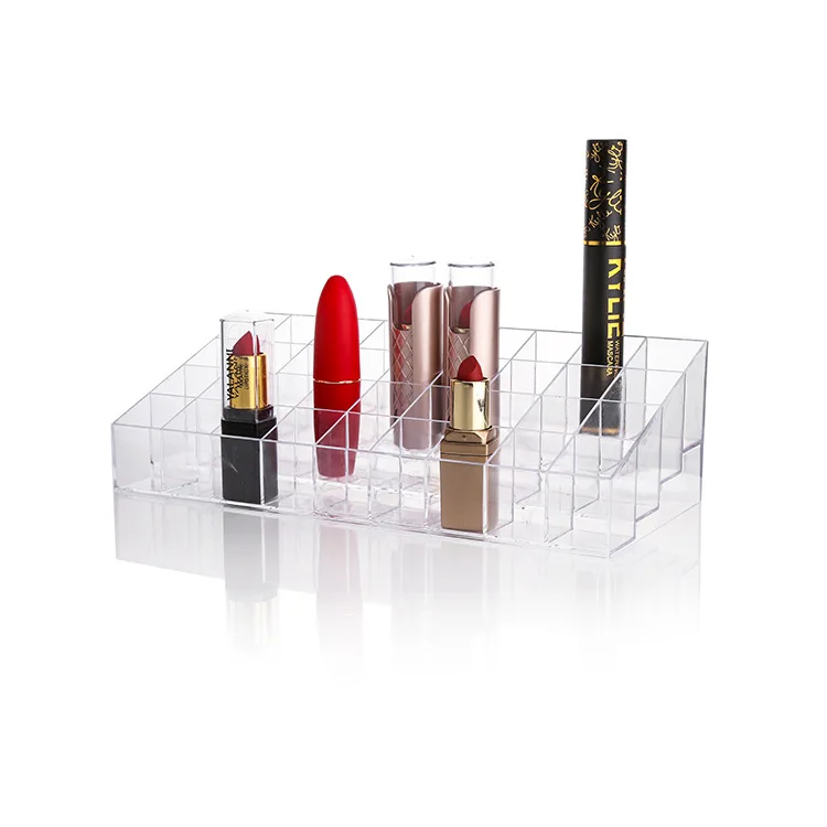 24 Slots Lipstick Lip Balm Lip Gloss Nail Polish BottlE Holder Makeup Display Cosmetic Organizer Makeup Case Box Stand For Salon