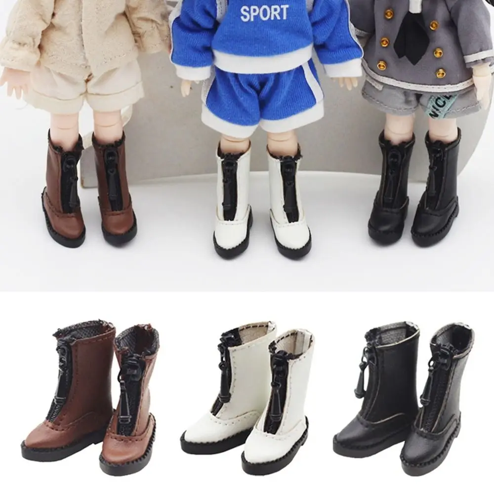 for 1/12BJD Doll Cute for 1/11 OB11 New Casual Cowhide Dolls Shoes Leather Shoes Doll Boots