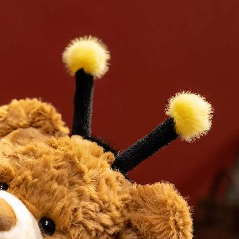 33CM Kawaii dessin animé abeille ours en peluche Animal en peluche poupée mignon insecte ours brun combinaison poupées cadeaux d'anniversaire pour enfants