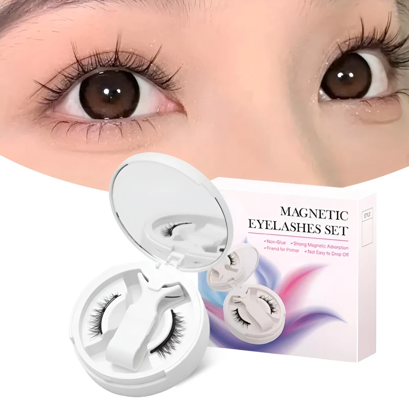 رموش صناعية مغناطيسية ذات طابع بيرفوكس، صندوق الكل في واحد، زهرة الكاميليا الطبيعية، أوروبية وأمريكية #1