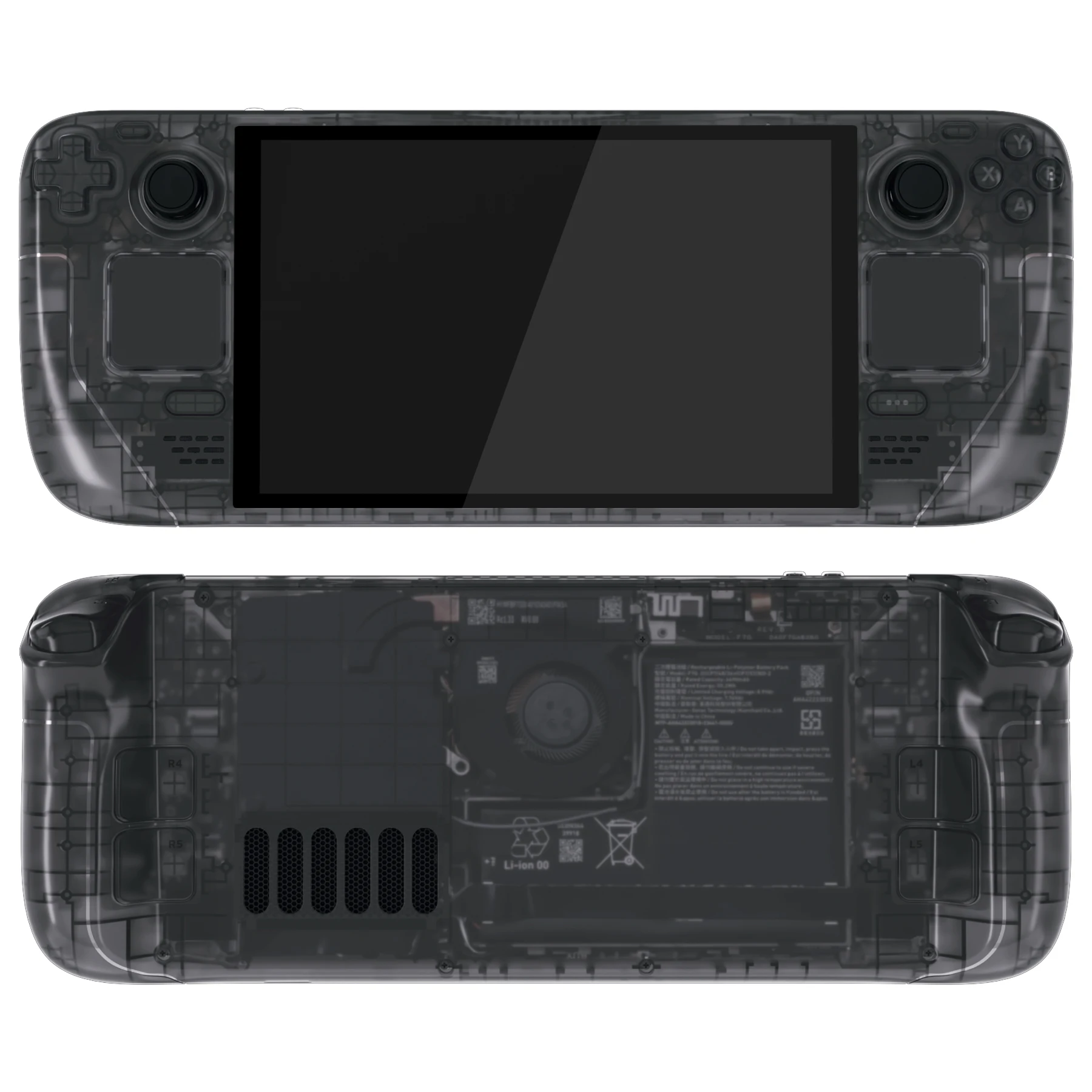 eXtremeRate Replacement Full Set Housing Shell W/Button for Steam Deck OLED, Clear DIY Faceplate Back Plate Trackpad Case — zdjęcie produktu 7