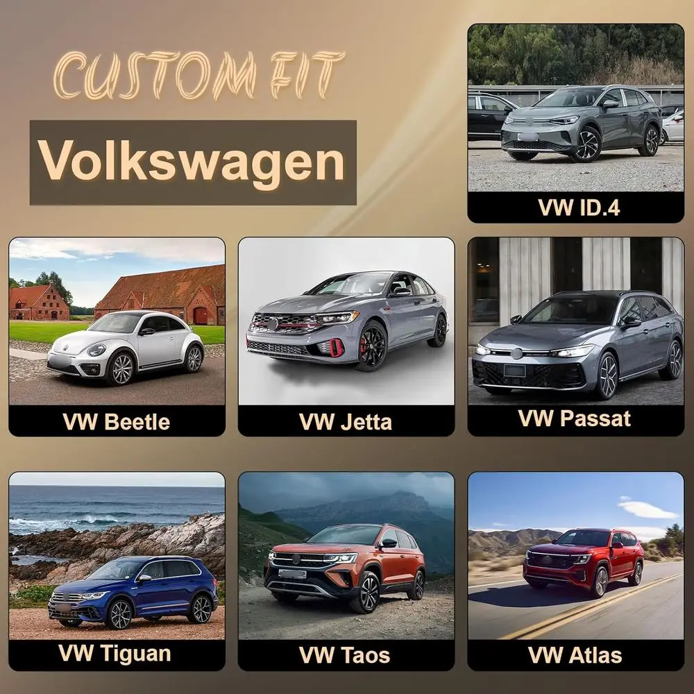 أغطية مقاعد جلدية رمادية مخصصة لسيارة فولكس فاجن، حماية ضد الماء لشركة فولكس فاجن بيتل، جيتا، باسات، تيجوان، تاوس، أطلس، ID.4، 2 #2