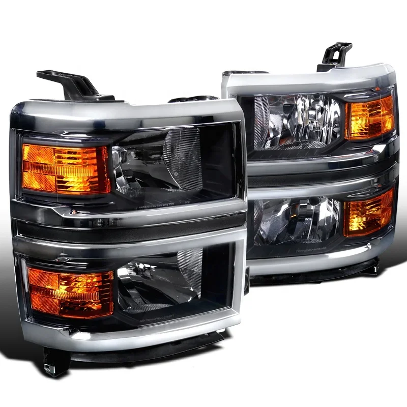 

Apply To Car Headlight For Chevrolet silverado 2014 2015 2016 2017 Black headlights Head lamp