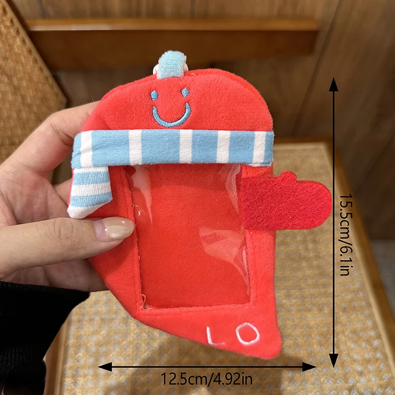 Kawaii pemegang kartu hati, gantungan kunci kreatif liontin kartu foto pasangan cinta tempat kartu foto Kpop