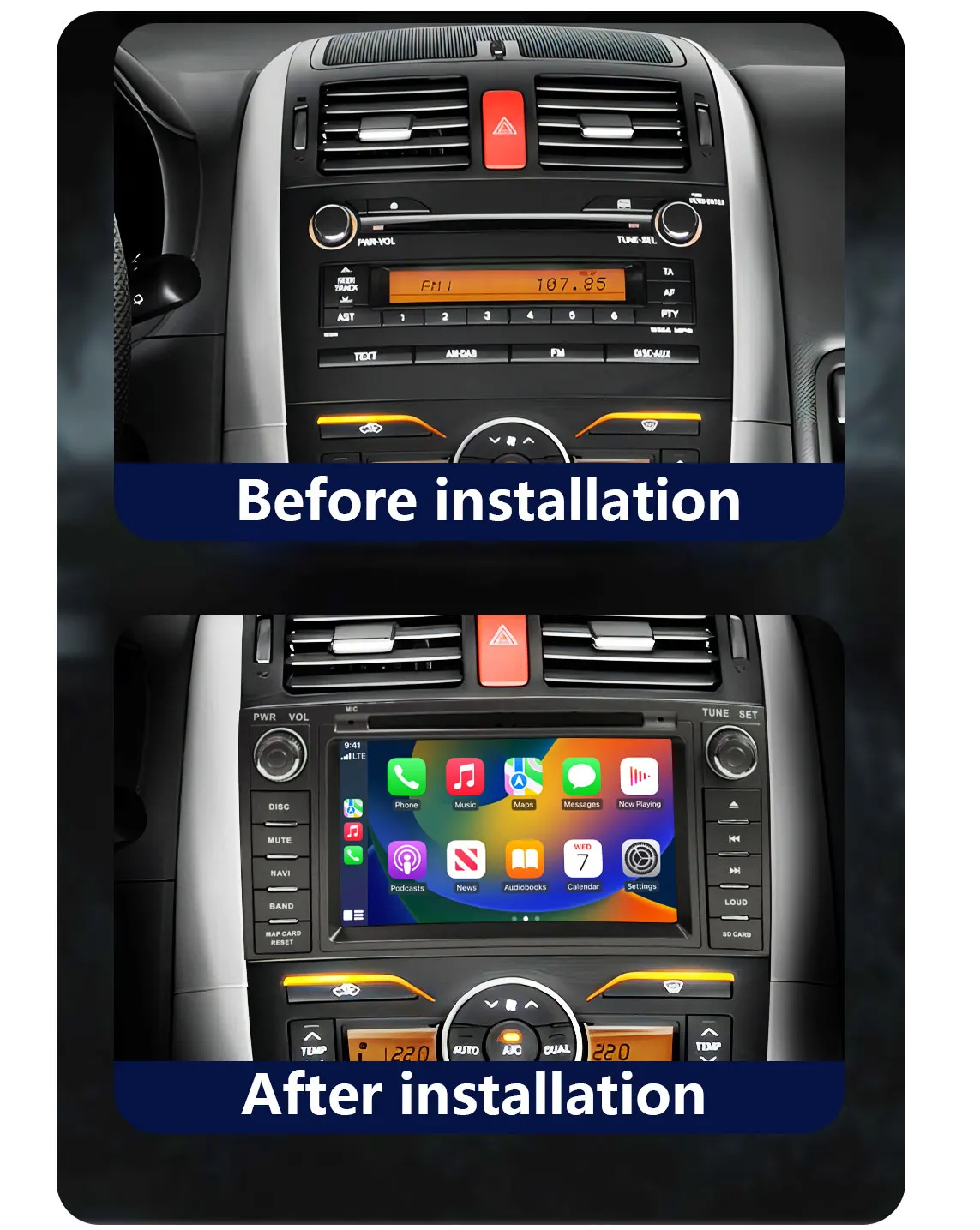 Car Headunit For Toyota Auris E150 Corolla Levin 2006-2012 Android Autoradio 4G GPS WIFI Multimedia Handsfree Bluetooth Player