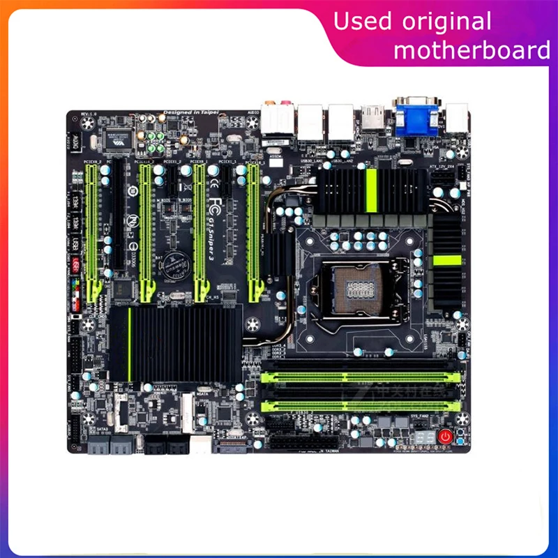 Used LGA 1155 For Intel Z77 G1.Sniper 3 Sniper 3 Computer USB3.0 SATA3 Motherboard DDR3 32G Desktop Mainboard