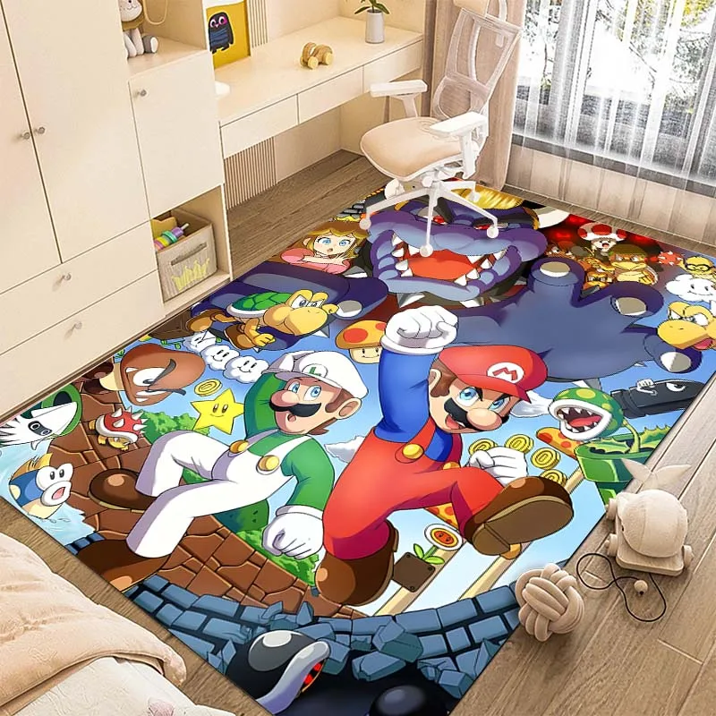 15 Sizes cartoon Super Mario Printing Carpet for Living Room Bedroom Kid's Room Home Decor Area Rug Non-slip Mat Sofa Mat