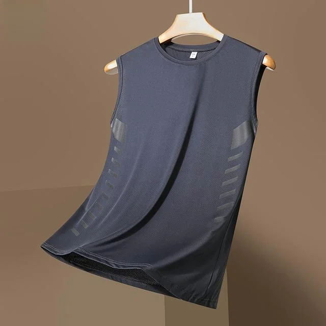 

Men's Ice Silk Vest Summer Fitn Loose Svel Top Qui Dry Breathable Base irt Wide oulder Tank Top Trendy Youth S...