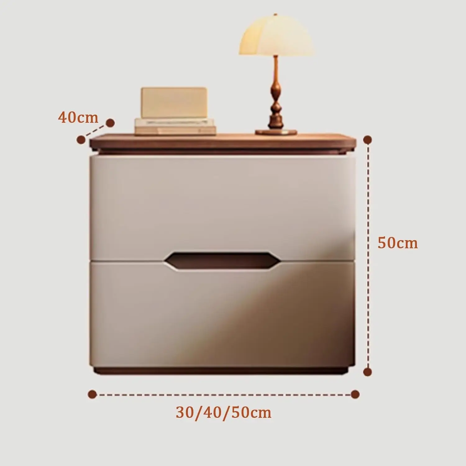 Bed Side Tables Bedroom, Night Stand with Drawers & Hidden Handle, Full Floor Cabinet Legs for Study, Living Room - view 2