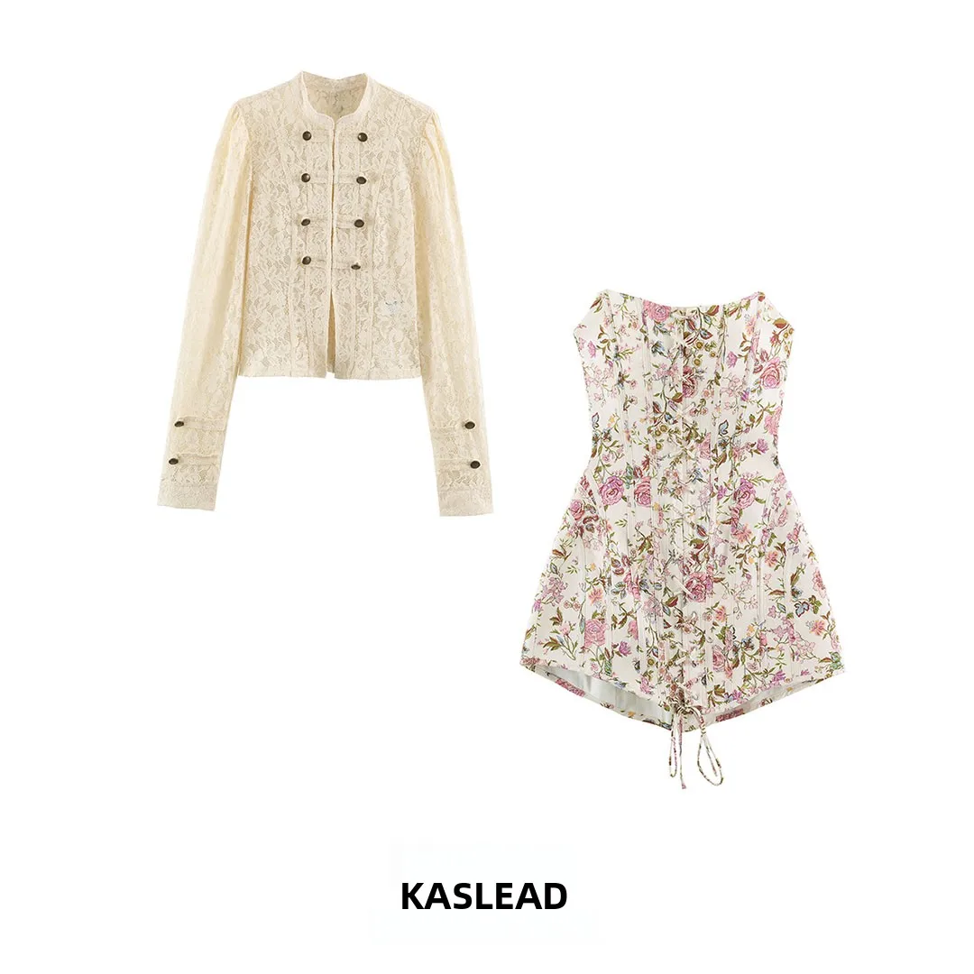 KASLEAD New Women's Fashion Outerwear Dress Set Summer Season Two-Piece Suit Windproof Design Ladies' Premium Clothing