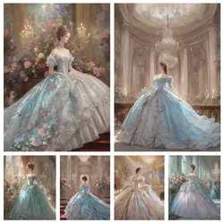 5D Diamond Painting 2026 Retro Princess Dance Skirt Full Square/Round Diamond Mosaic Kits Rhinestone Embroidery DIY Home Decor