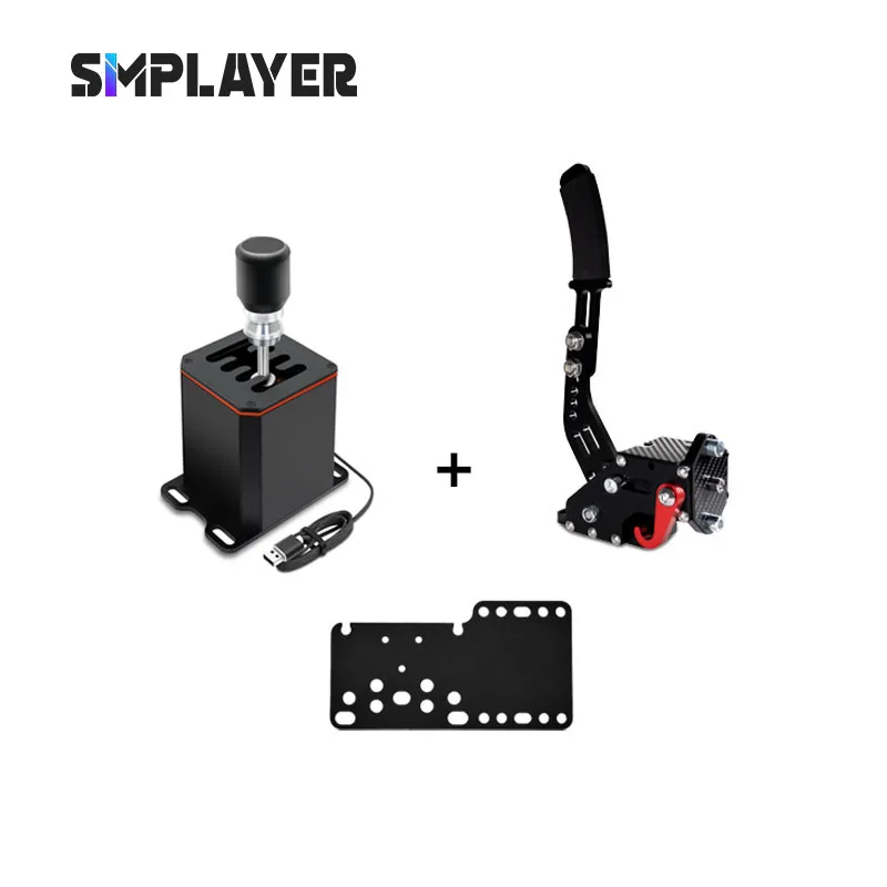 Simplayer PC freno de mano USB + palanca de cambios 7 + R + placa adaptadora solo compatible con PC para juegos de carreras