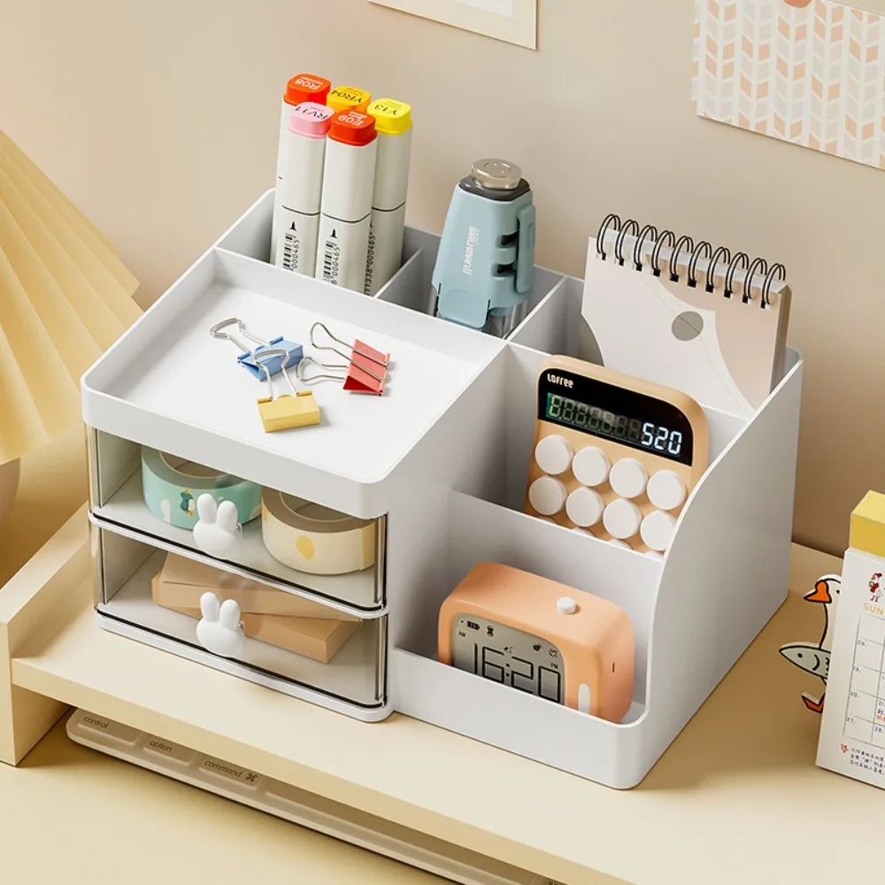 

Large Capacity Cosmetic Storage Box Organizer Skincare for Dressing Table Desktop Stationery Storage Gift Durable Makeup Drawer