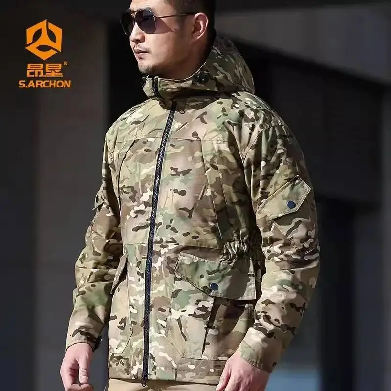 

Multicam Military Tactical Windbreaker Men Outdoor Sport Waterproof Combat Field Jacket Spring Autumn Hooded Male Coat