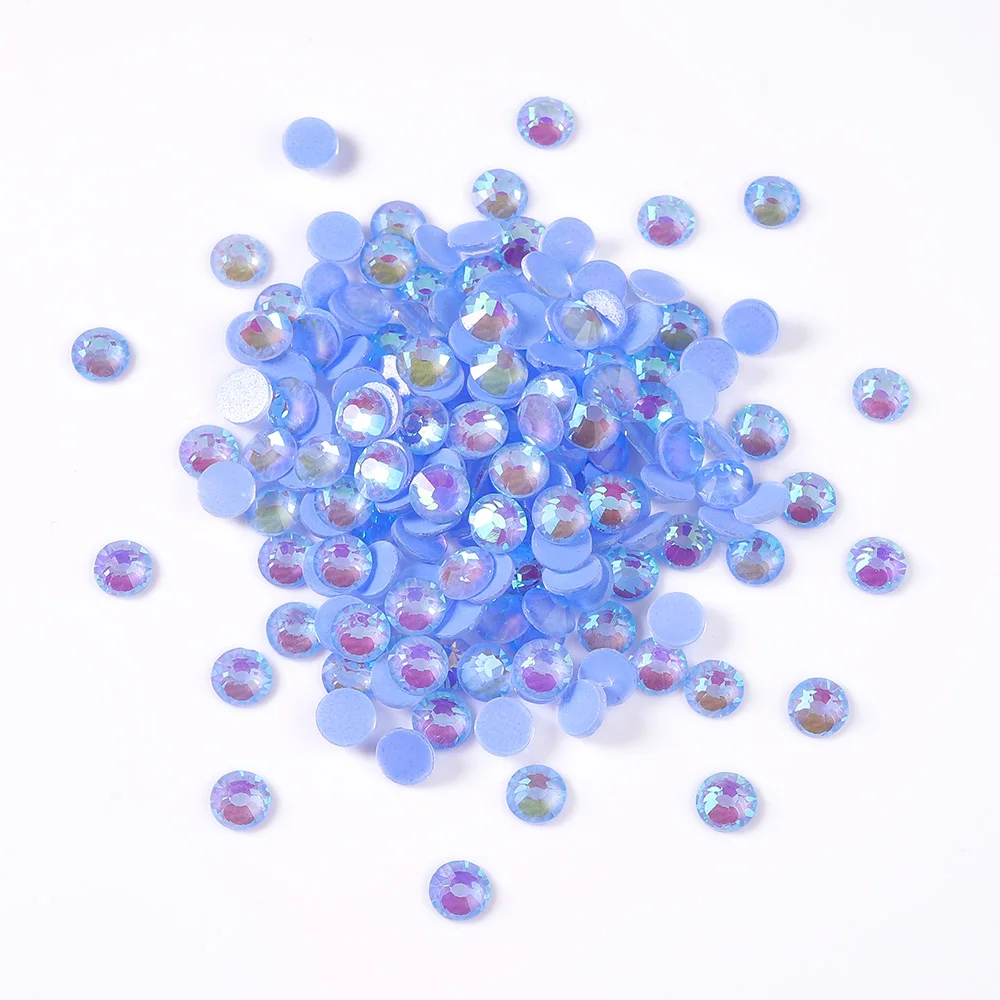 QIIY AAAAA SS6-SS30 Mocha Shimmer Flatback Glass Rhinestones Super Bright Crystal Glue On 3D Stones For DIY Nail Art