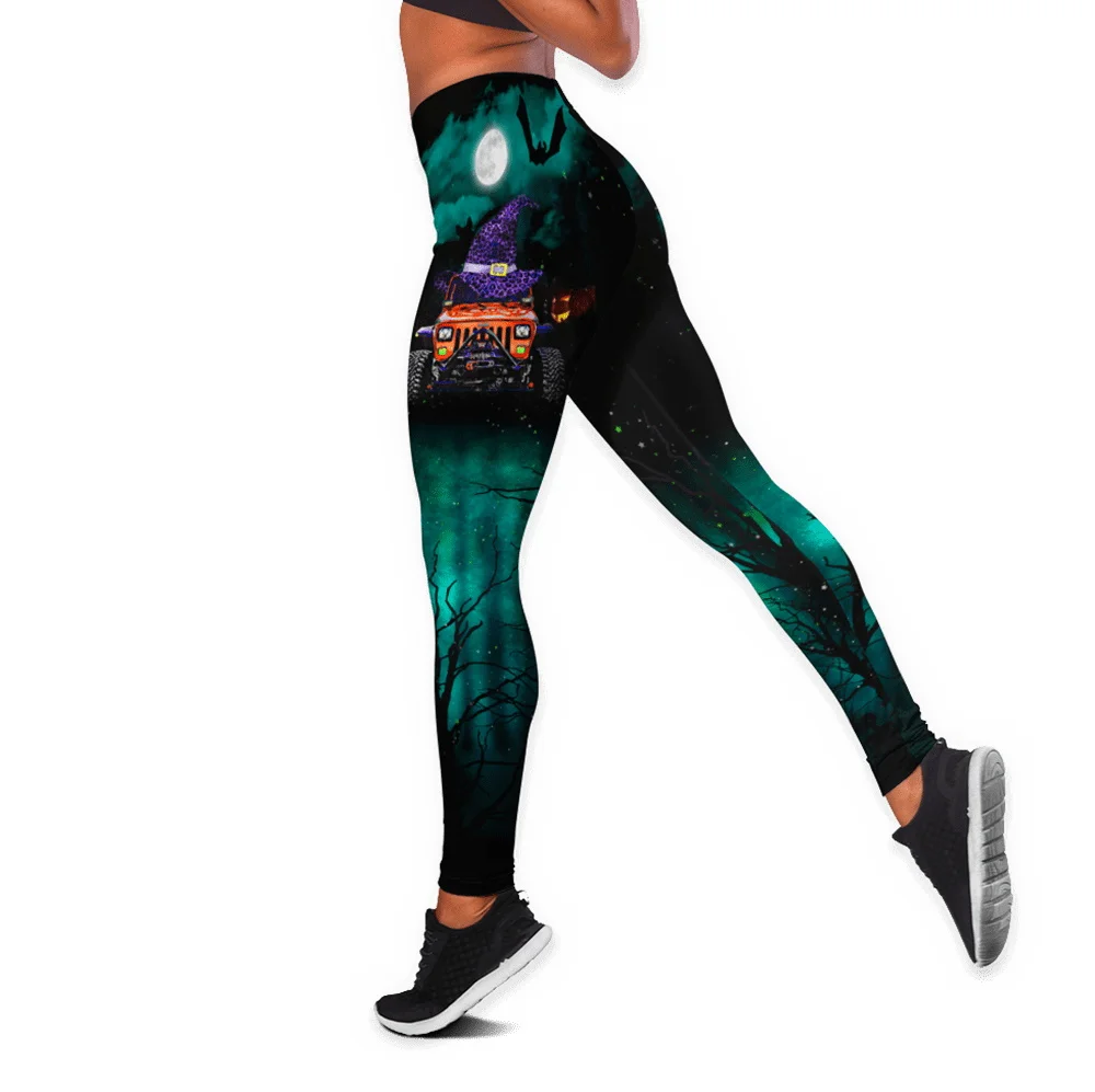 Camiseta sin mangas con estampado 3D de Halloween para mujer, conjunto de Leggings de longitud completa para Fitness, pantalones de yoga para correr DDK106