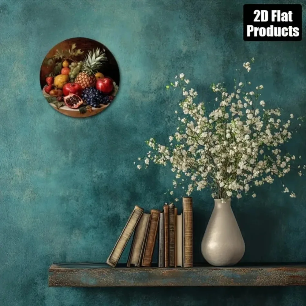 1PC Round Pomegranate/Pineapple/Grape Fruit Decor - Kitchen/Café/Office Art, Holiday Gift