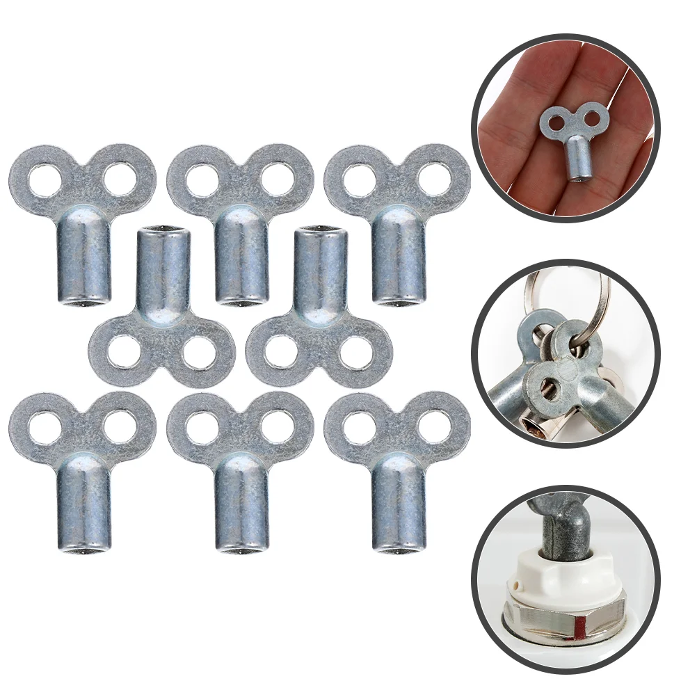 

8 Pcs Wrench Exhaust Valve Key Plumbers Tool Radiator Keys Adjustable Air Plumbing Tail Vent