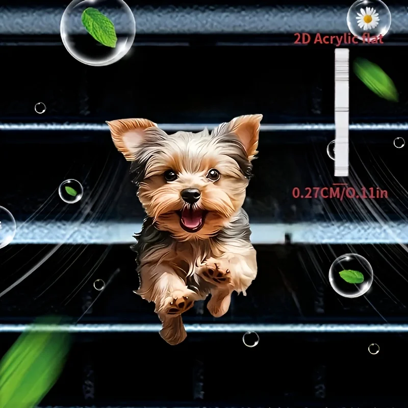 【2D Flat】A Cute Dog Car Air Vent Fragrance Device. Acrylic Material, Air Outlet Accessories No Fragrance and No Scented Table