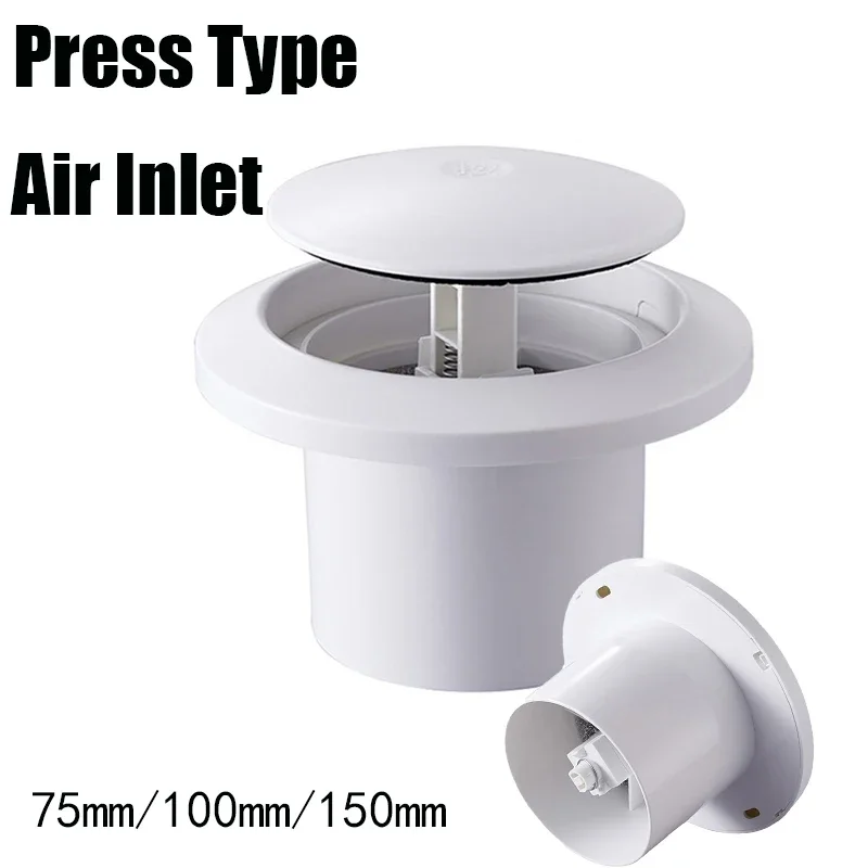 Round Air Vent Diffuser With Adjustable Exhaust Valve Grille, ABS Duct Cover Outlet For Home HVAC, Fits 75mm 100mm 150mm Pipes