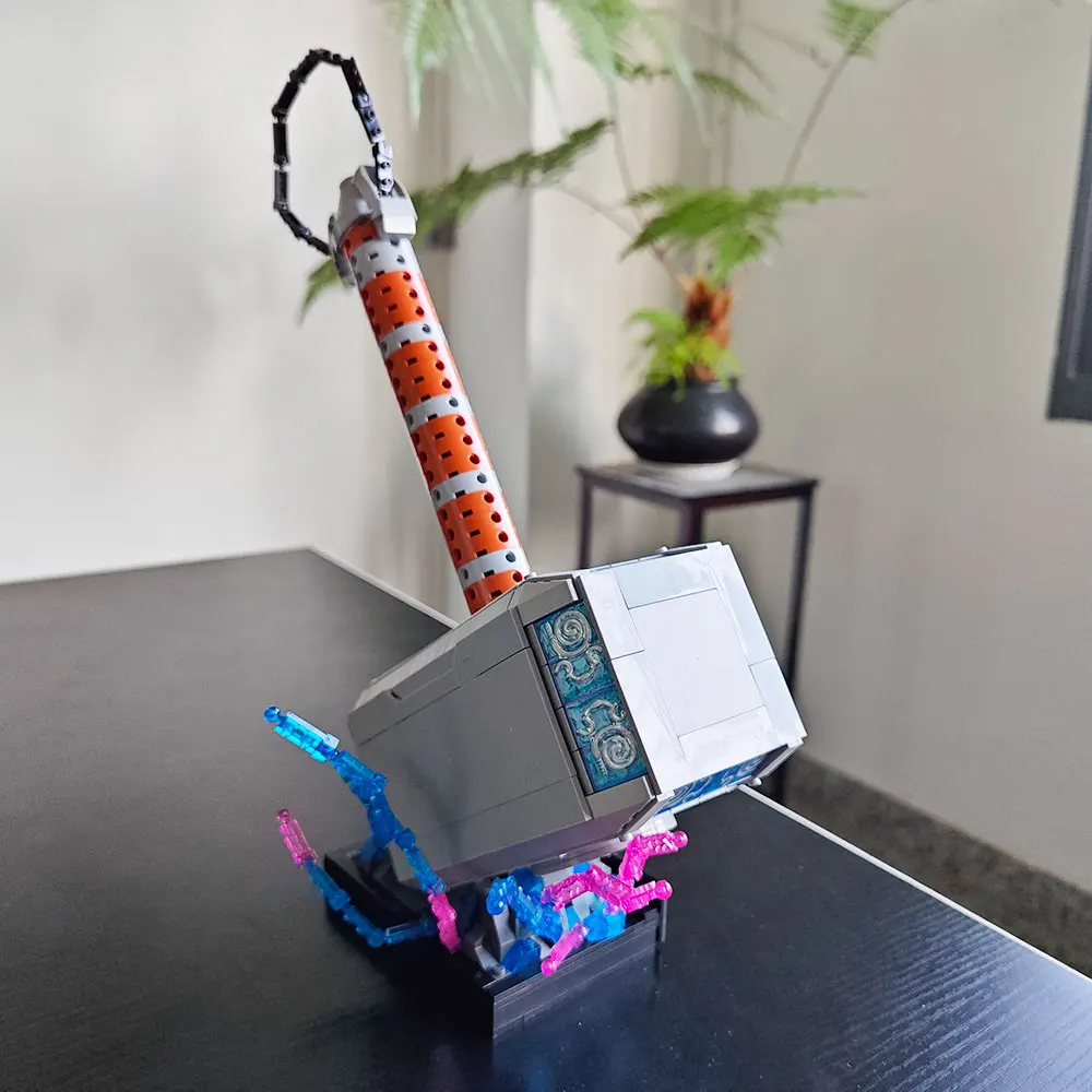 975PCS Thunder God Thunder Hamer Model Bouwstenen Thor Wapen MOC Monteren Bricks Speelgoed Cadeaus Voor Kinderen Kids