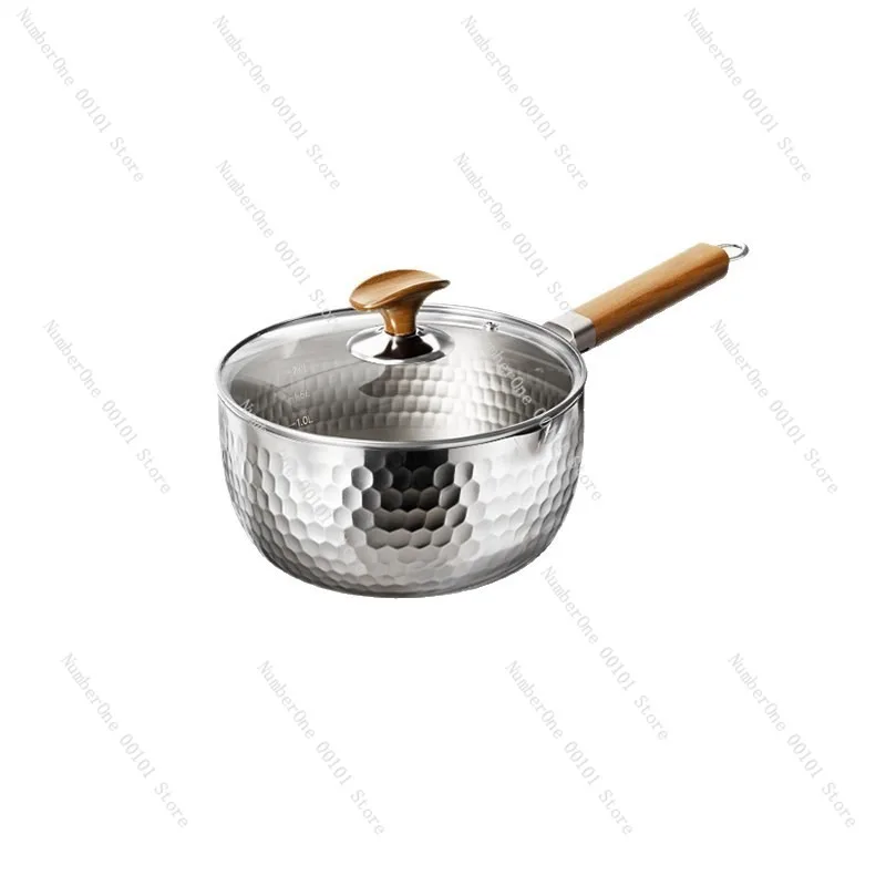 Pure Titanium Non-Coated Snow Flat Pot, One-Person Milk and Noodle Pot, Baby Food and Infant Cooking Pot, Steaming and Boiling