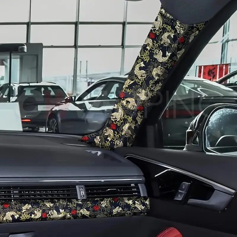 

Japanese Style Auto Interior Self-adhesive Fabric PU Car Stickers Universal Car A Pillar Door Panel Ceiling Modification Patch