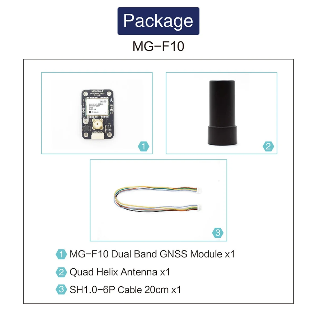 وحدة GNSS فعالة MG-F10 ثنائية النطاق (L1+L5) مع بوصلة للطائرات بدون طيار