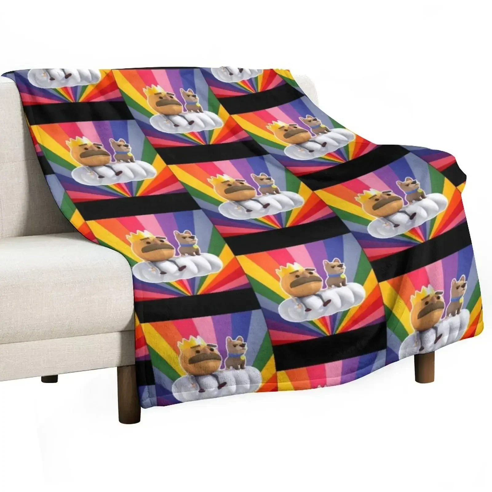 Overcooked rainbow Throw Blanket Weighted bed plaid Moving Blankets