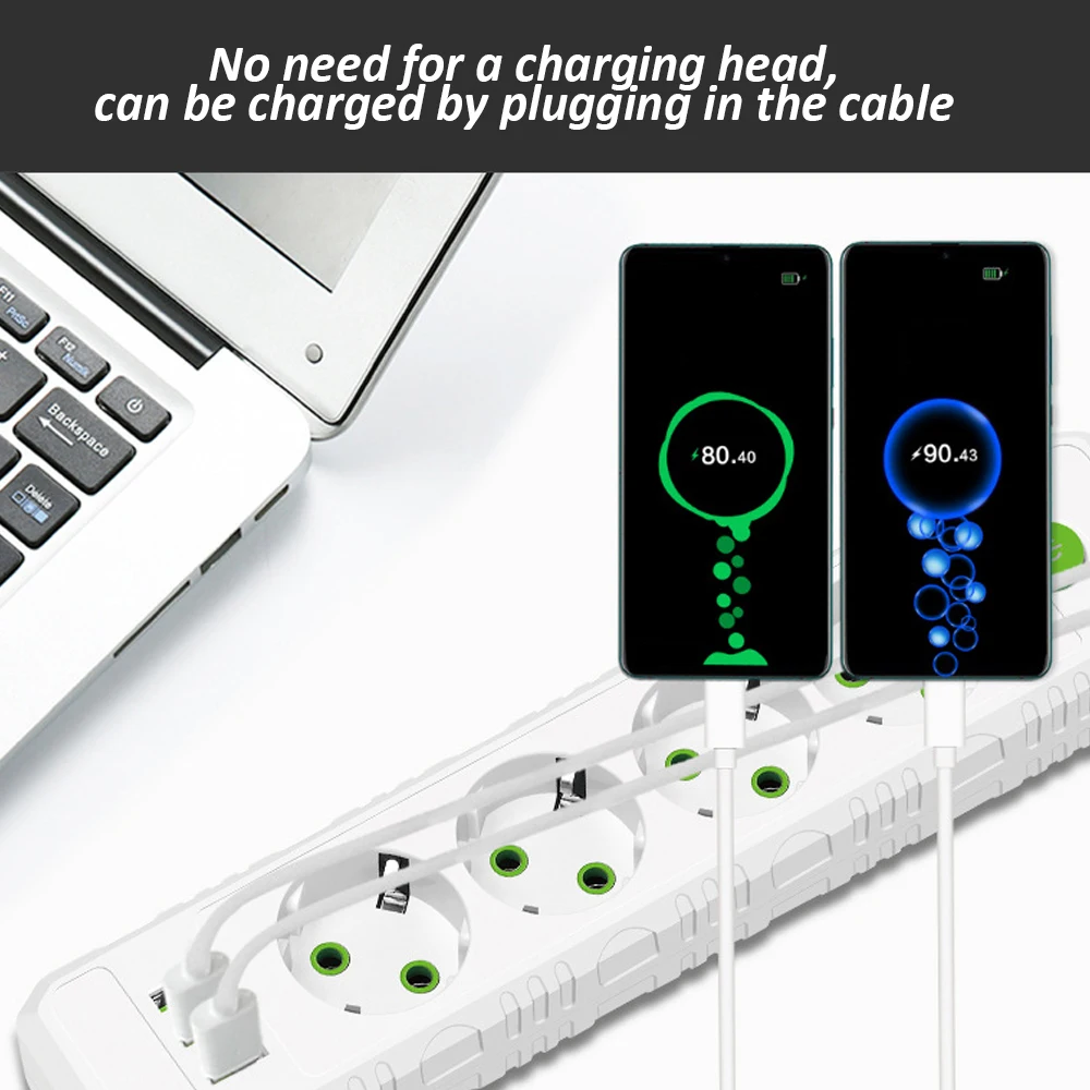 EU Plug AC Outlets Multitap Power Strip 2m Extension Cord Socket Electrical With USB Ports Fast Charging Network Filter Adapter