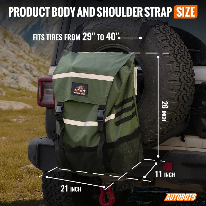 AUTOBOTS Large Capacity Waterproof Oxford Car Gear Cargo Storage Bag Suv Spare Tire Backpack Spare Tire Trash Bag