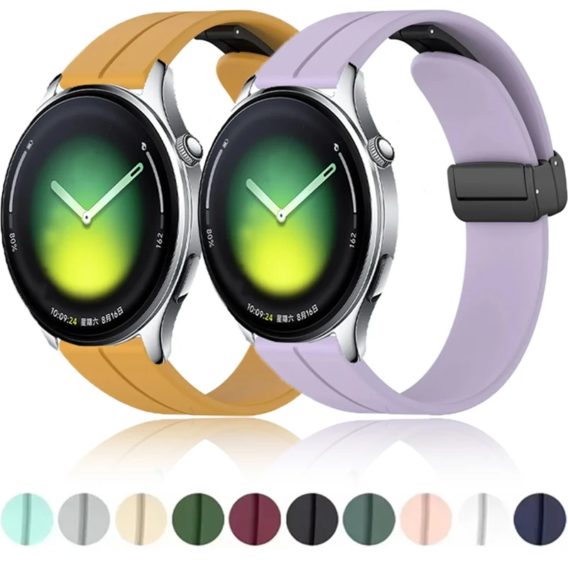 20mm 22mm Silicone Strap For Xiaomi Watch 5/S5-4 Magnetic Buckle Bracelet Wristband For Realme Watch 5/Oneplus Watch Lite Belt