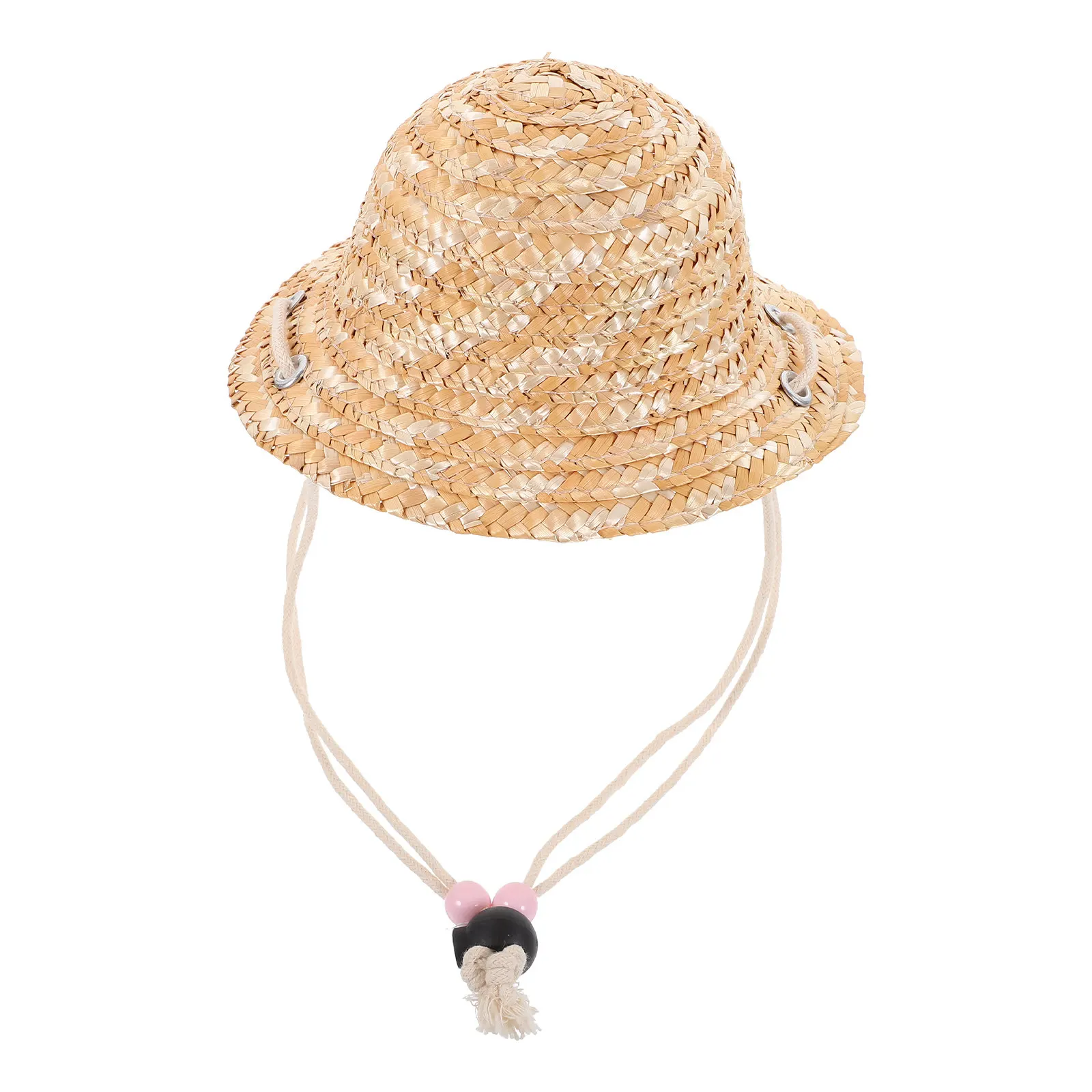 Mini Straw Hat Woven Small Straw Cap Rustic Braided Decoration DIY Craft Photo Prop Mini Hat DIY Prop Small Decor Accessory