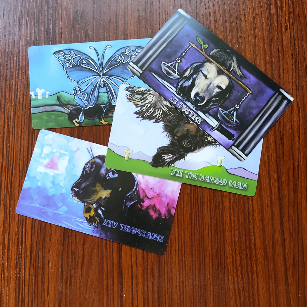 12x7cm The Low Rider Dachshund Divination Tarot Cards English Deck Fortune Telling Runes Divination Prophet Prophecy Toro