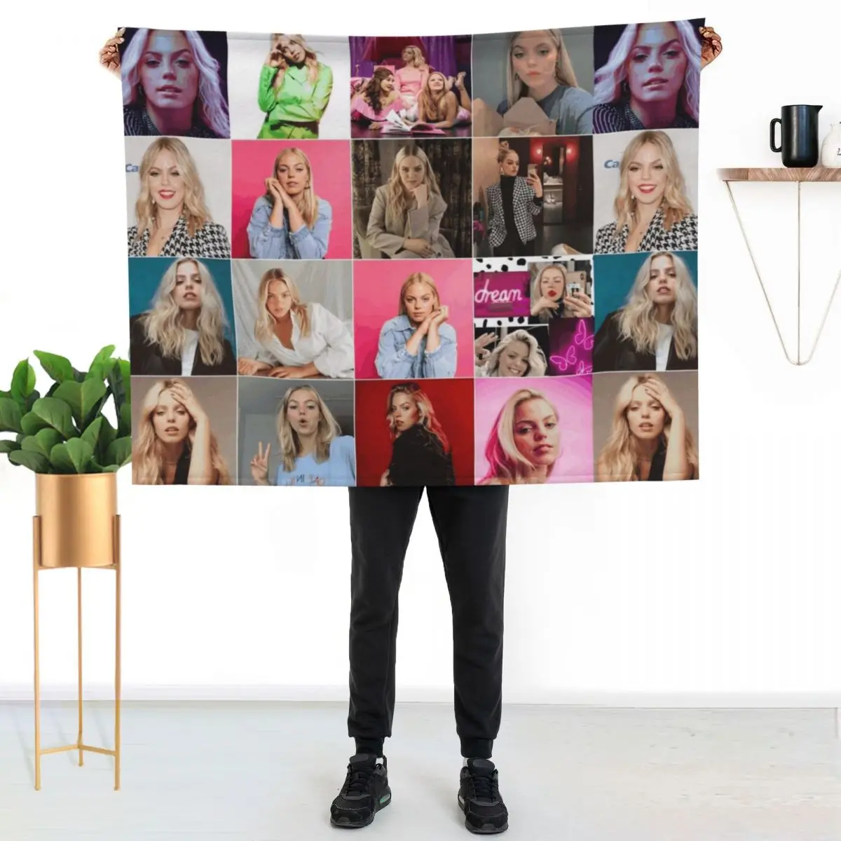 Reneé Rapp American actress Beautiful Aesthetics Ultimate Mural / Collage Edit Fan Art - 1 Throw Blanket sofa bed Large Blankets