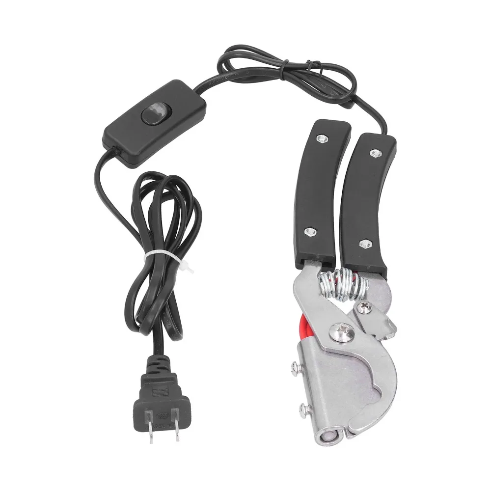 Stainless Steel Electric Heating Plier Rubber Grip Spring Internal Layout Livestock Tail Trimming Tool Control Switch