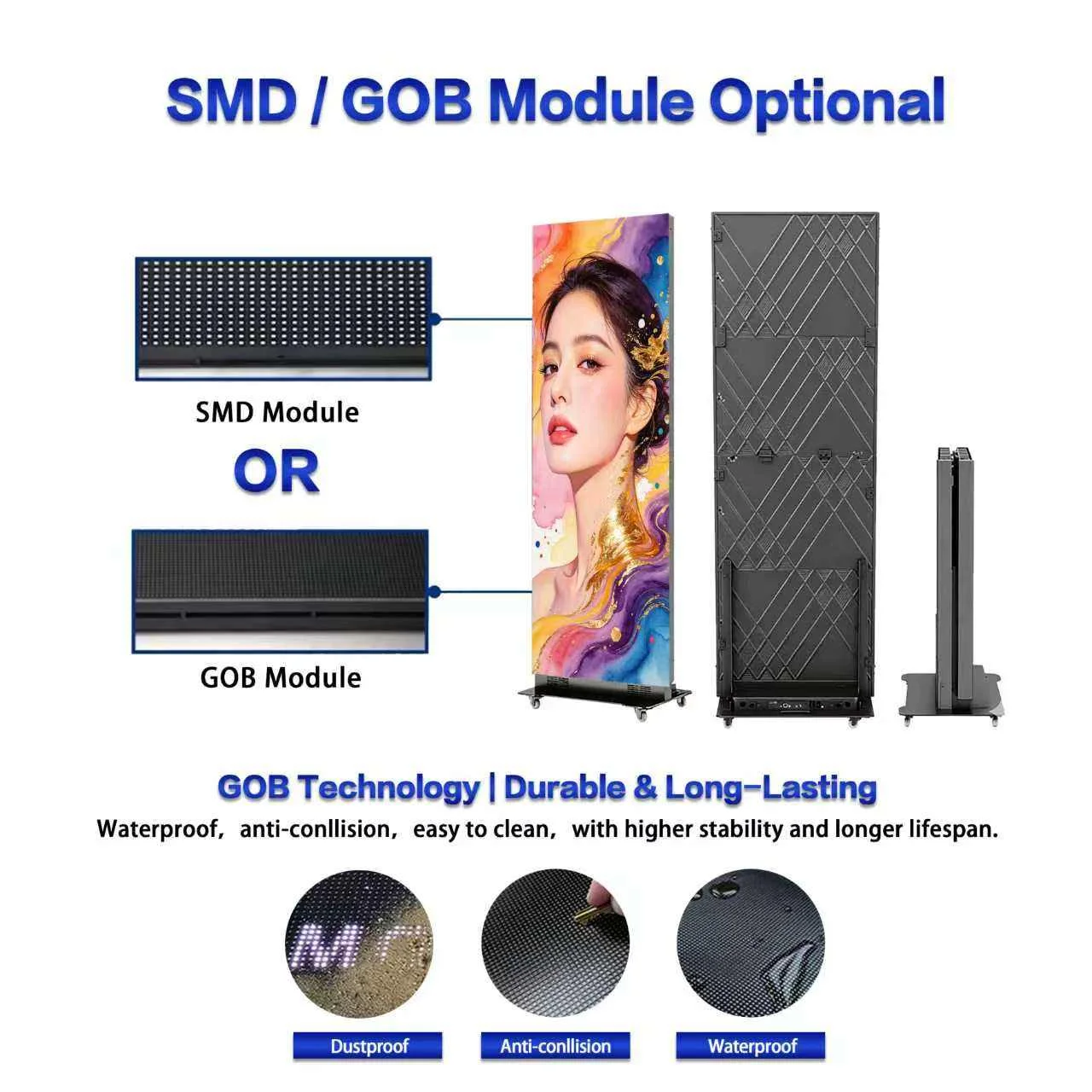 Foldable LED Poster Screen Portable Seamless Splicing Full Color Indoor LED Display For Shopping Mall Retail Store