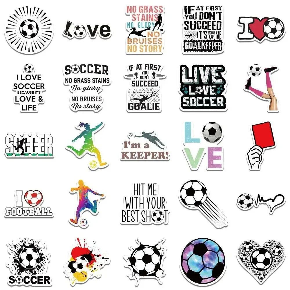 50PCS New Cool Popular Cartoon Football Sports Stickers Pack Skateboard Guitar Decoration DIY Laptop PVC Graffiti