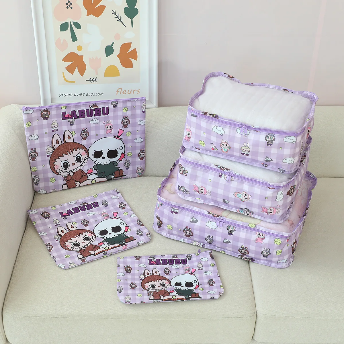 

Underwear Shoes storage bag Tote Makeup and wash bag 6PC LABUBU boy girl cartoon New labubu Travel Duffel Bag chidren Tote