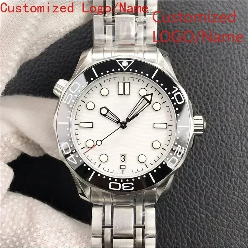 A989 Store Customized Watch   Automatic Mechanical Watch for Men Stainless Steel Black Blue Ceramic Bezel Sapphire es